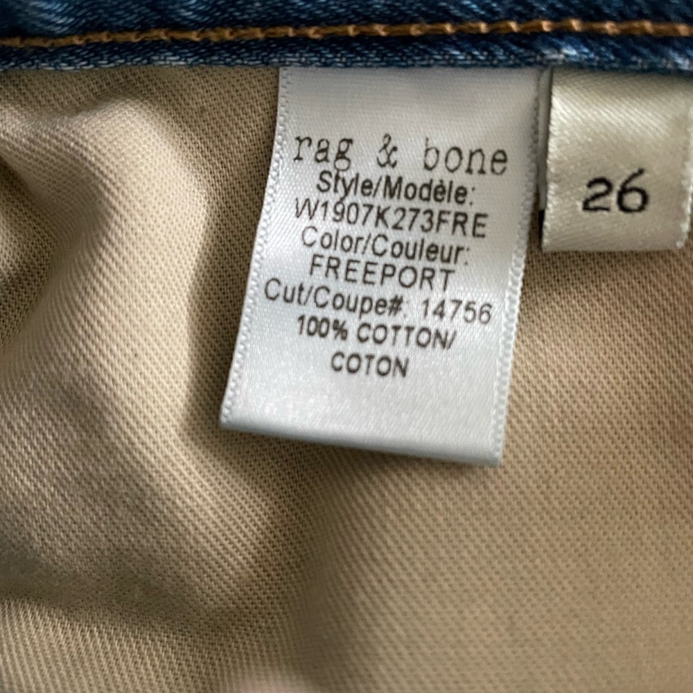 rag & bone Blue Distressed Jean Shorts - Picture 7 of 9